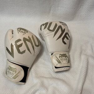 Venum White Boxing Gloves